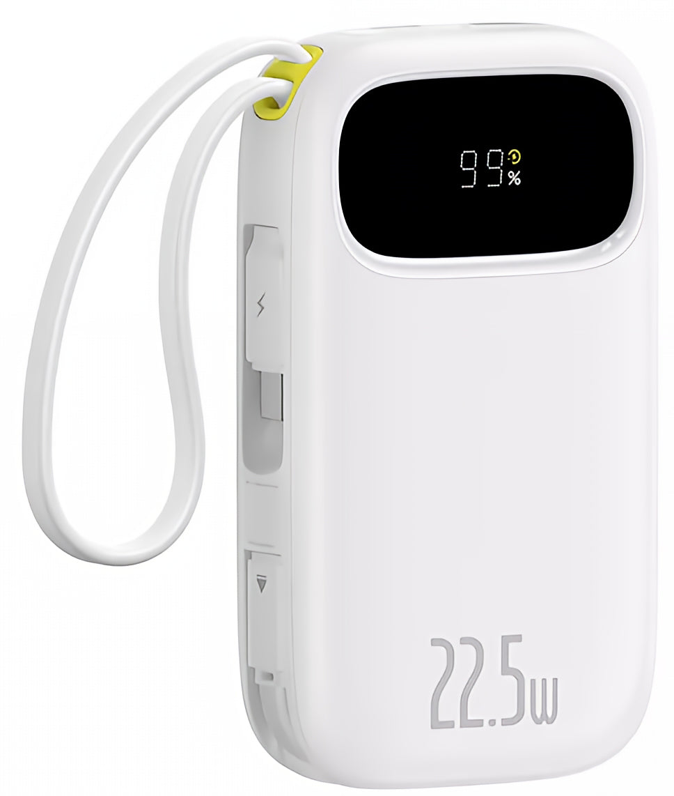 Externt batteri Baseus EnerFill FC31, 10000mAh, 22,5W, QC + PD, 1 x Lightning - 1 x USB-A - 2 x USB-C, Vit P10082106213-00