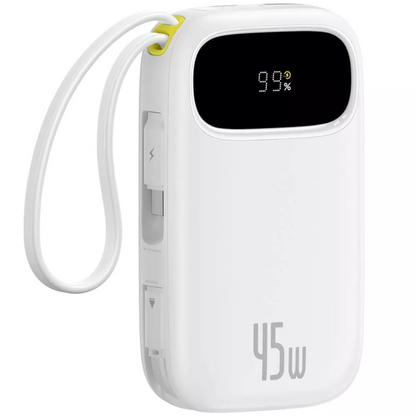 Externt batteri Baseus EnerFill FC31, 20000mAh, 45W, QC + PD, 1 x Lightning - 1 x USB-A - 2 x USB-C, Vit P10082105213-00