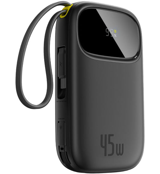 Externt batteri Baseus EnerFill FC31 Qpow 3, 10000mAh, 45W, QC + PD, 1 x USB-A - 3 x USB-C, Svart P10082102123-00