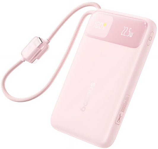 Baseus EnerFill FC11 External Battery, 10000mAh, 22.5W, QC + PD, 1 x Lightning - 1 x USB-A - 2 x USB-C, Pink E0027R07