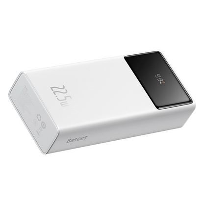 Baseus EnerFill FP41 External Battery, 30000mAh, 22.5W, QC + PD, 1 x USB-C - 2 x USB-A, White