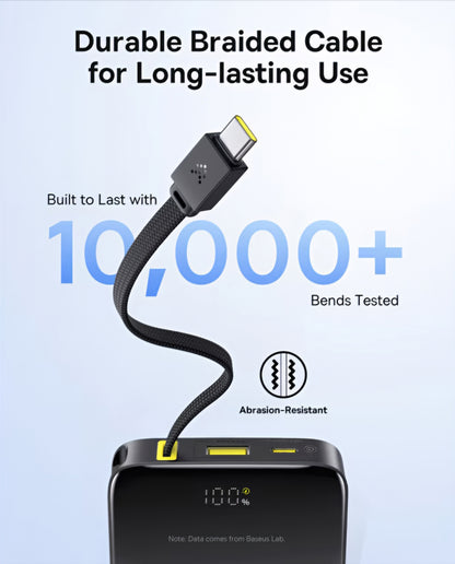 Extern batteri Baseus EnerFill Bipow2 Pro, 10000mAh, 22.5W, QC + PD, 1 x USB-A - 2 x USB-C, Svart E0027600