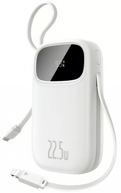 Externt batteri Baseus EnerFill FC31, 10000mAh, 22,5W, QC + PD, 1 x Lightning - 1 x USB-A - 2 x USB-C, Vit P10082106213-00