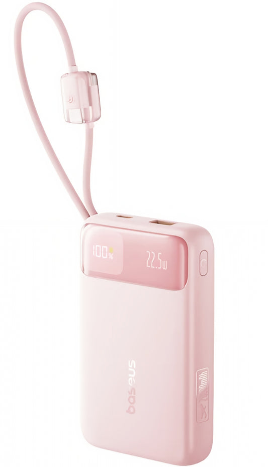 Baseus EnerFill FC11 External Battery, 10000mAh, 22.5W, QC + PD, 1 x Lightning - 1 x USB-A - 2 x USB-C, Pink E0027R07