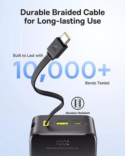 Extern batteri Baseus EnerFill Bipow2 Pro, 30000mAh, 22.5W, QC + PD, 1 x USB-A - 2 x USB-C, Svart E0028100