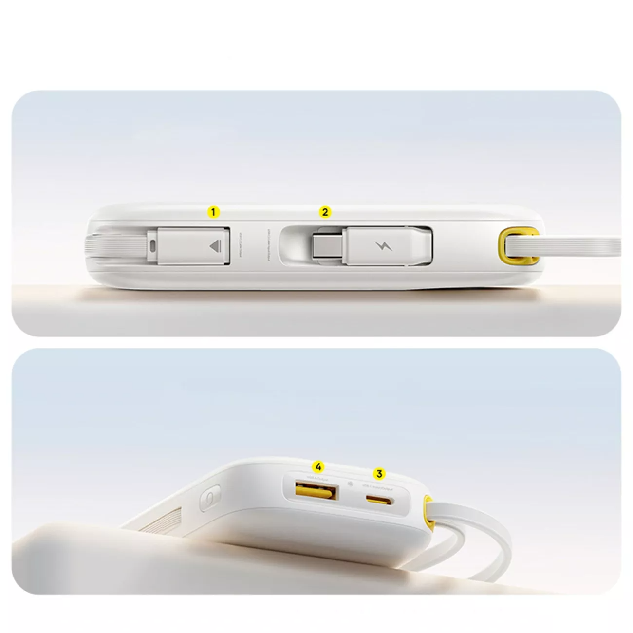 Externt batteri Baseus EnerFill FC31, 20000mAh, 45W, QC + PD, 1 x Lightning - 1 x USB-A - 2 x USB-C, Vit P10082105213-00