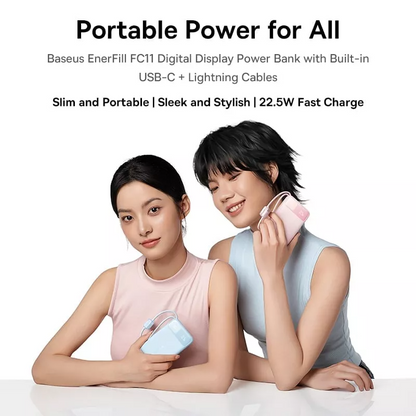 Externt Batteri Baseus EnerFill FC11, 10000mAh, 22.5W, QC + PD, 1 x Lightning - 1 x USB-A - 2 x USB-C, Svart E0027R04