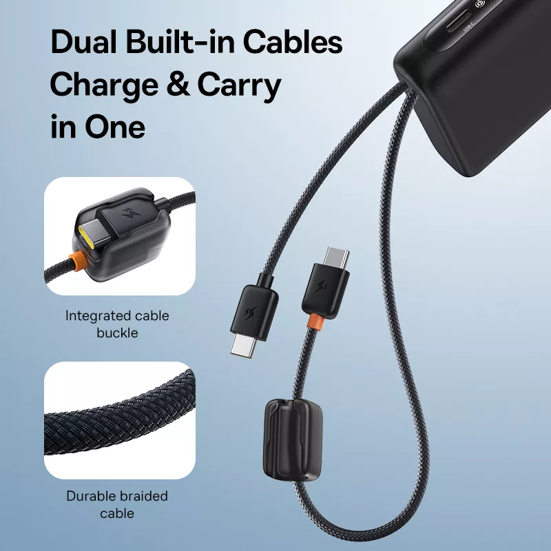 Extern batteri Baseus EnerFill FC41, 20000mAh, 100W, QC + PD, 1 x USB-A - 3 x USB-C, Svart E0028N03