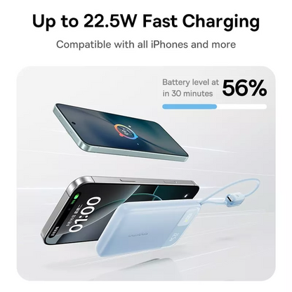Externt Batteri Baseus EnerFill FC11, 10000mAh, 22.5W, QC + PD, 1 x Lightning - 1 x USB-A - 2 x USB-C, Svart E0027R04