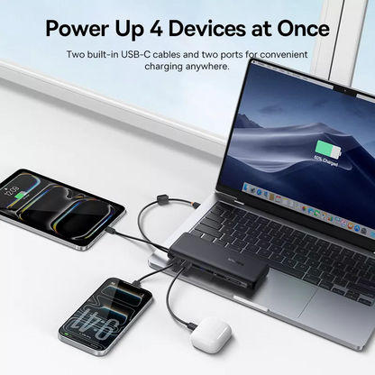 Extern batteri Baseus EnerFill FC41, 20000mAh, 100W, QC + PD, 1 x USB-A - 3 x USB-C, Svart E0028N03