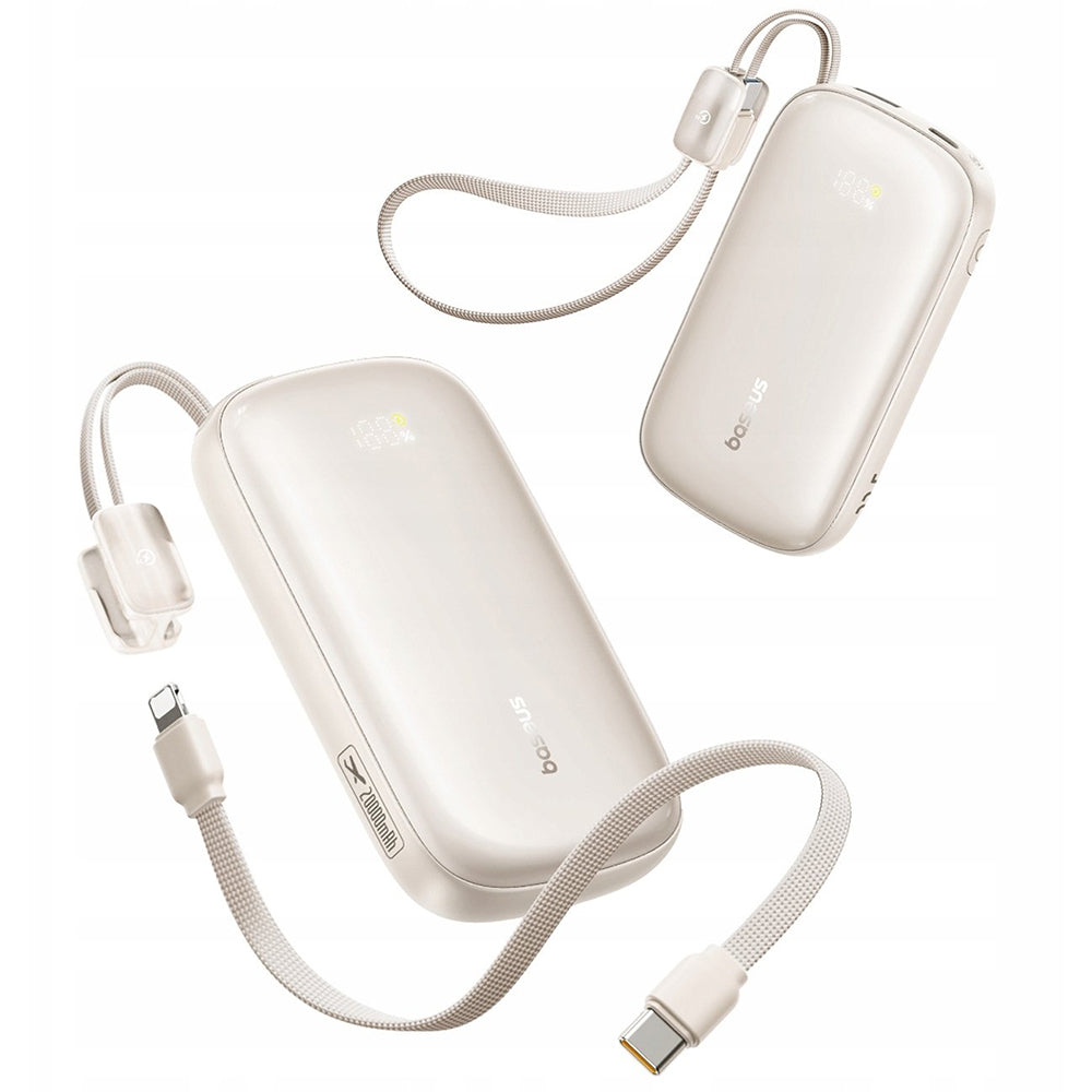 Extern batteri Baseus EnerFill FC21 Qpow 3 Ultra, 10000mAh, 22.5W, QC + PD, 1 x USB-A - 1 x USB-C, Beige E0027L01