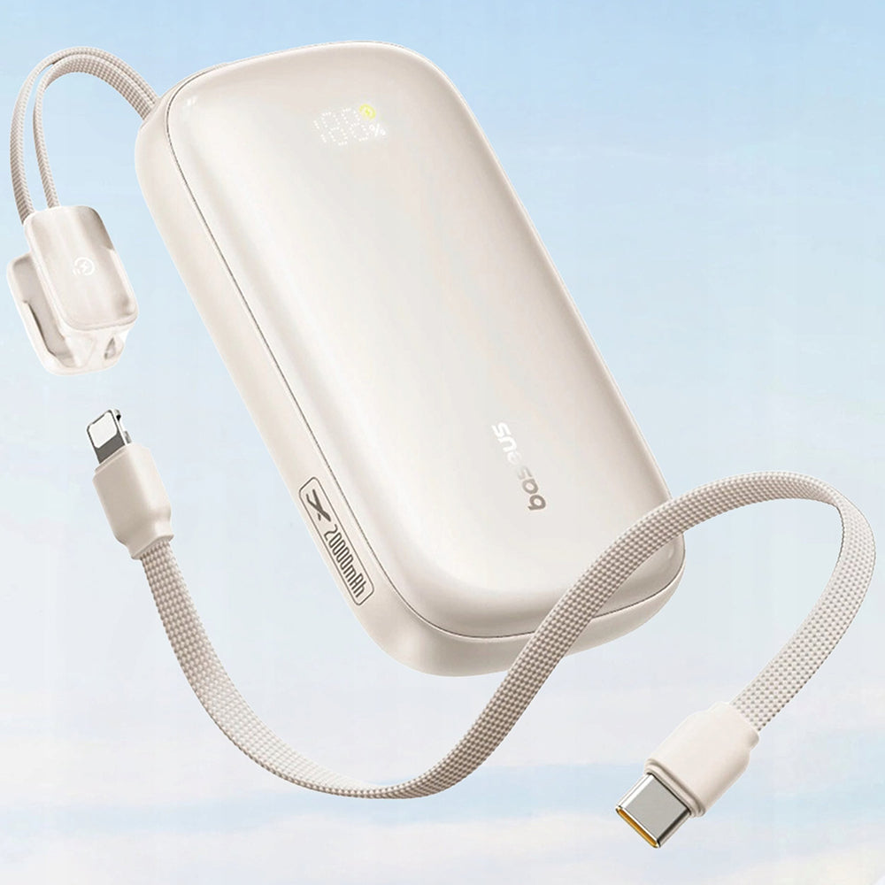 Extern batteri Baseus EnerFill FC21 Qpow 3 Ultra, 10000mAh, 22.5W, QC + PD, 1 x USB-A - 1 x USB-C, Beige E0027L01