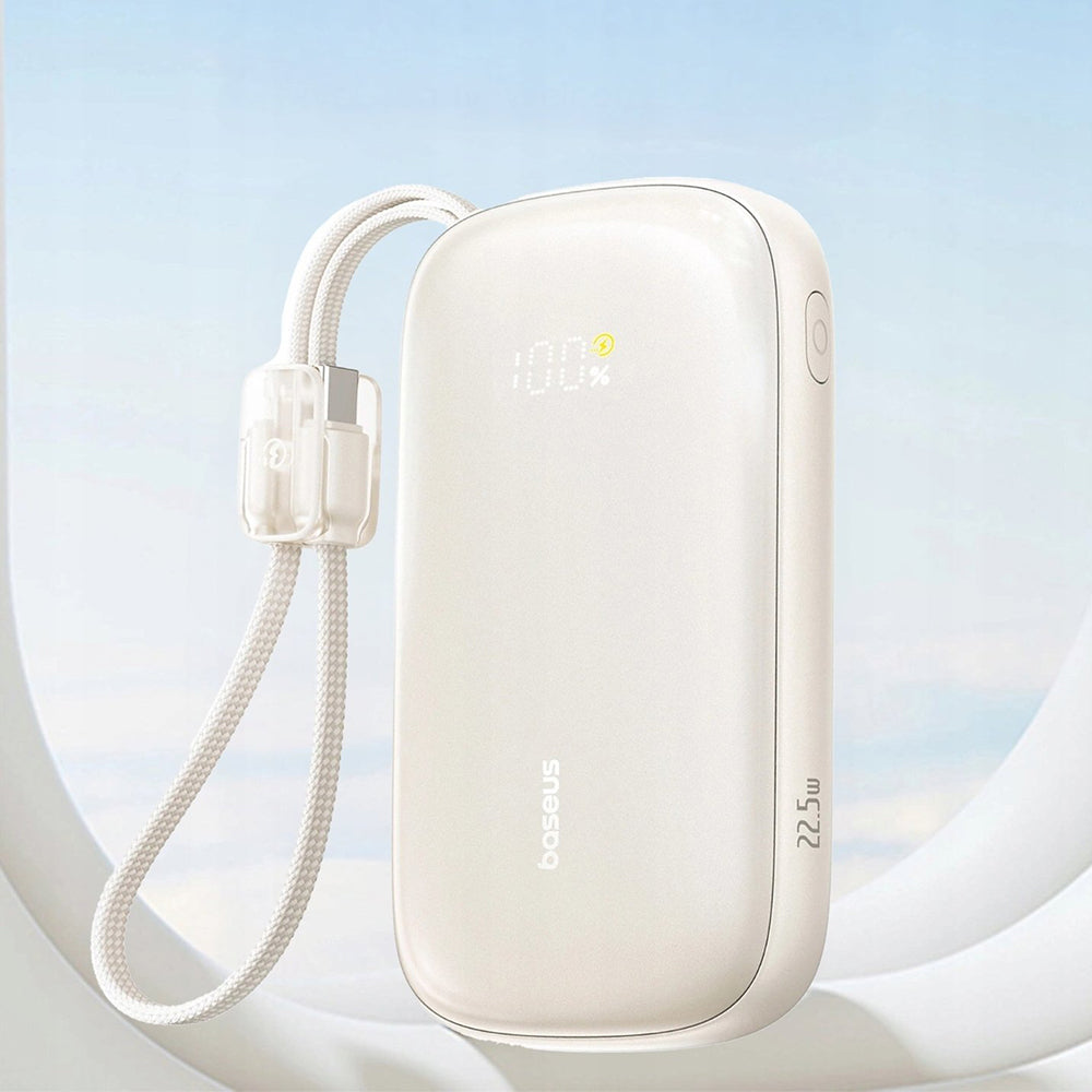 Extern batteri Baseus EnerFill FC21 Qpow 3 Ultra, 10000mAh, 22.5W, QC + PD, 1 x USB-A - 1 x USB-C, Beige E0027L01