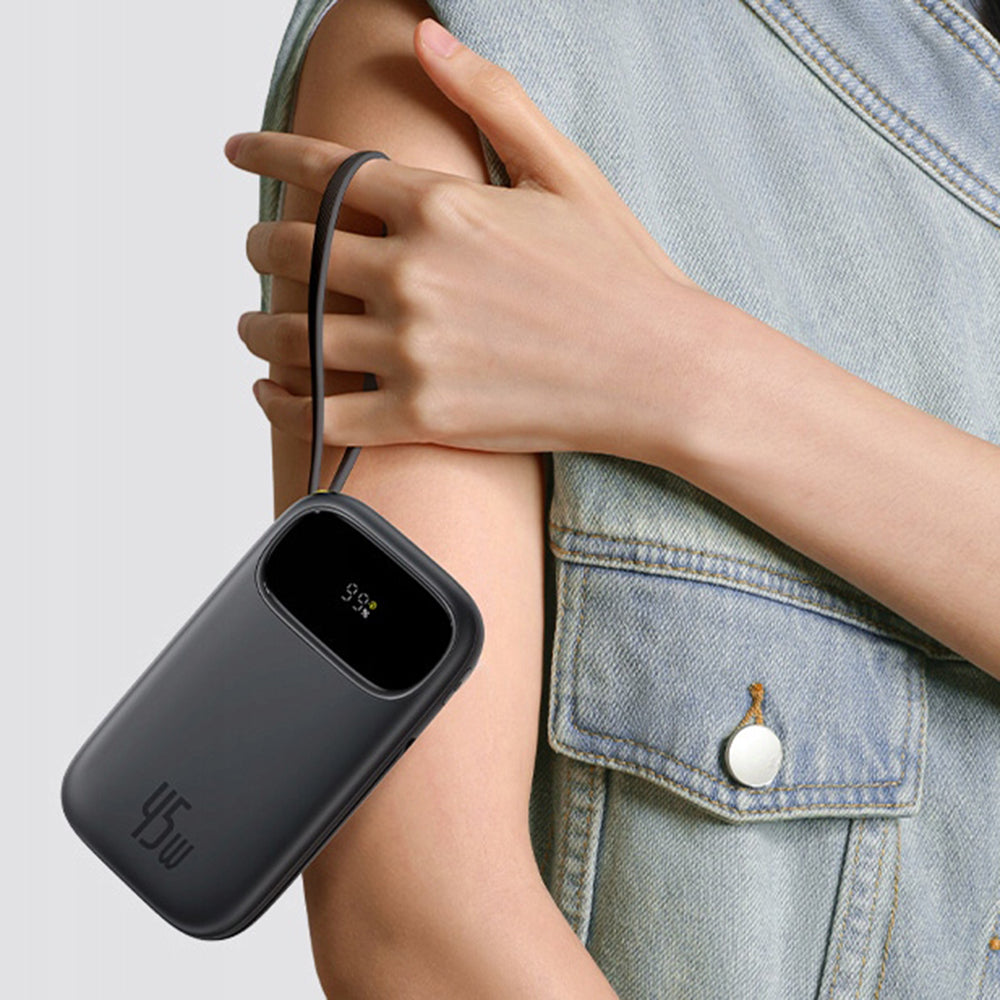 Extern batteri Baseus EnerFill FC31 Qpow 3, 10000mAh, 45W, QC + PD, 1 x Lightning - 1 x USB-A - 2 x USB-C, Vit E0028C01