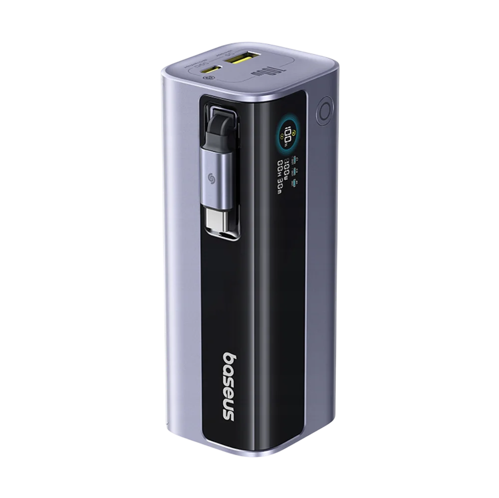 Extern batteri Baseus EnerGeek GR11, 10000mAh, 100W, QC + PD, 1 x USB-A - 2 x USB-C, Grå E0027A01