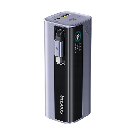 Extern batteri Baseus EnerGeek GR11, 10000mAh, 100W, QC + PD, 1 x USB-A - 2 x USB-C, Grå E0027A01