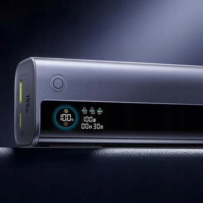 Extern batteri Baseus EnerGeek GR11, 10000mAh, 100W, QC + PD, 1 x USB-A - 2 x USB-C, Grå E0027A01