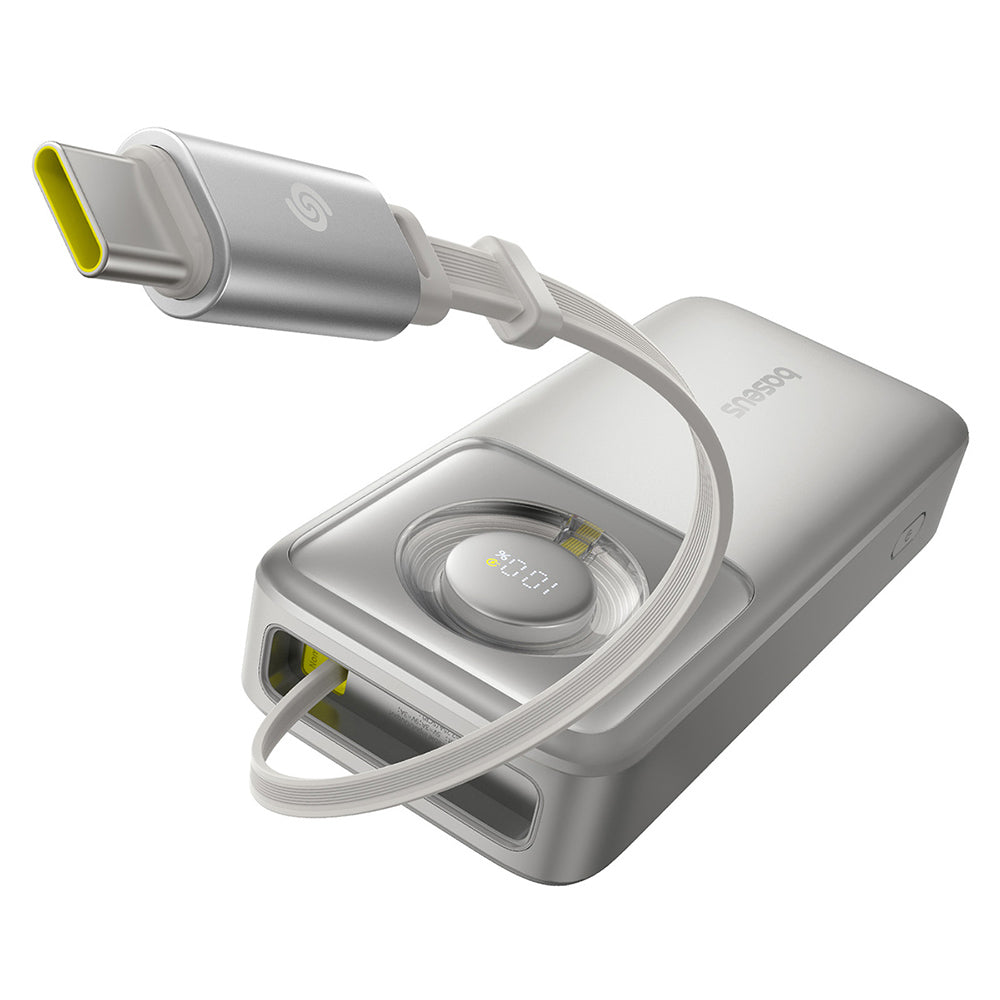Extern batteri Baseus Free2Pull, 20000mAh, 65W, PD, 2 x USB-C, Grå P10073700843-00