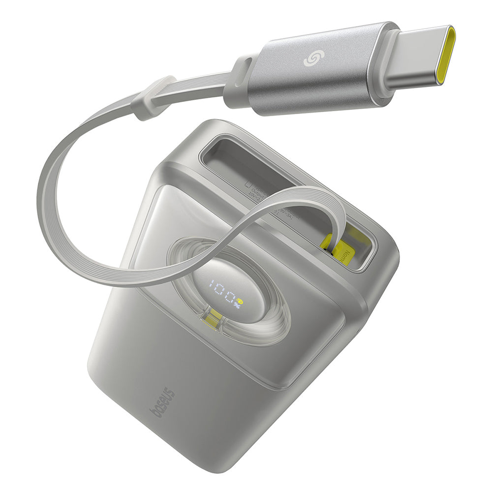 Extern batteri Baseus Free2Pull, 20000mAh, 65W, PD, 2 x USB-C, Grå P10073700843-00