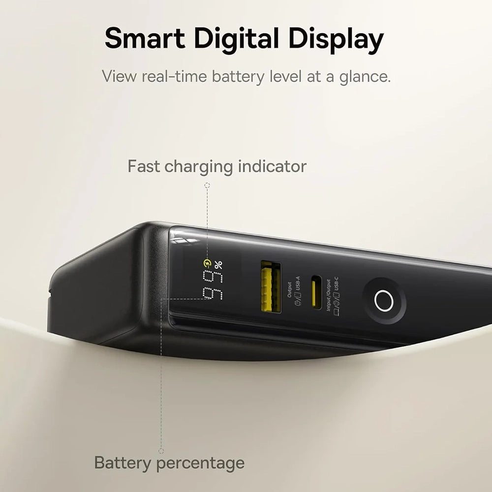 Baseus Nomos NT11 Omni US External Battery, 10000mAh, 67W, QC + PD, 1 x USB-A - 2 x USB-C, Black P10078807123-00