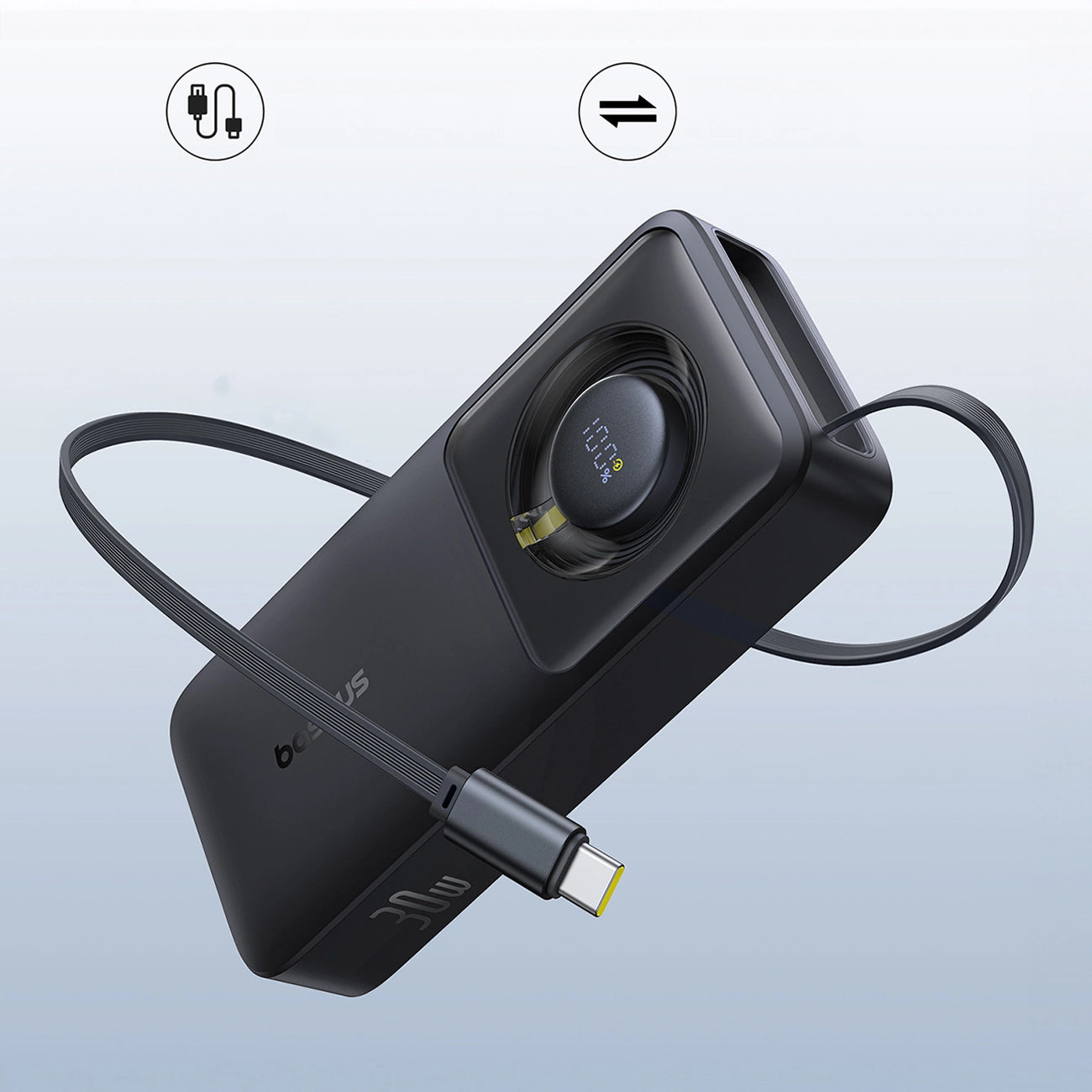 Baseus OS Free2Pull External Battery, 10000mAh, 30W, PD, 2 x USB-C, Black P10073701123-00