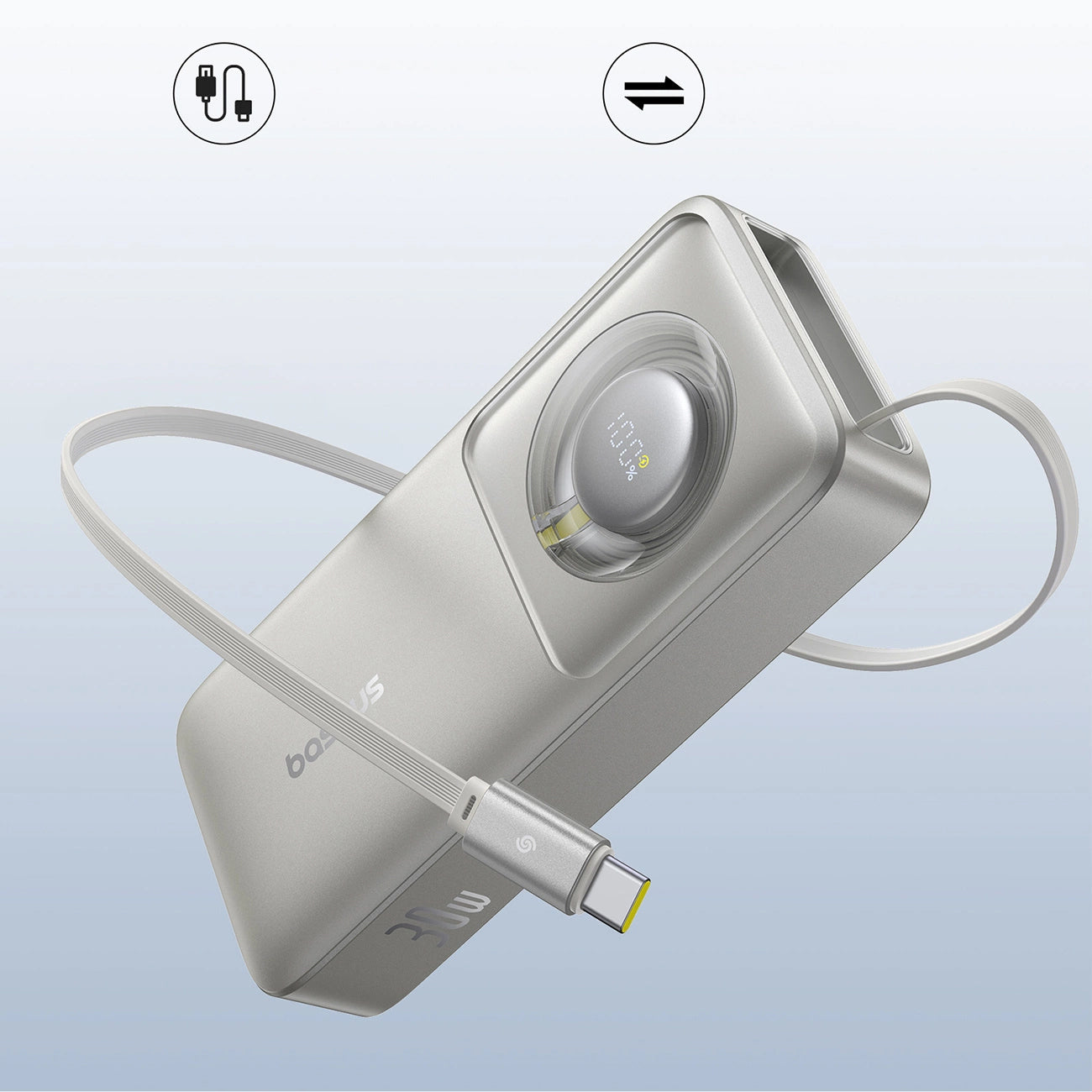 Baseus OS Free2Pull External Battery, 10000mAh, 30W, PD, 2 x USB-C, Gray P10073701843-00