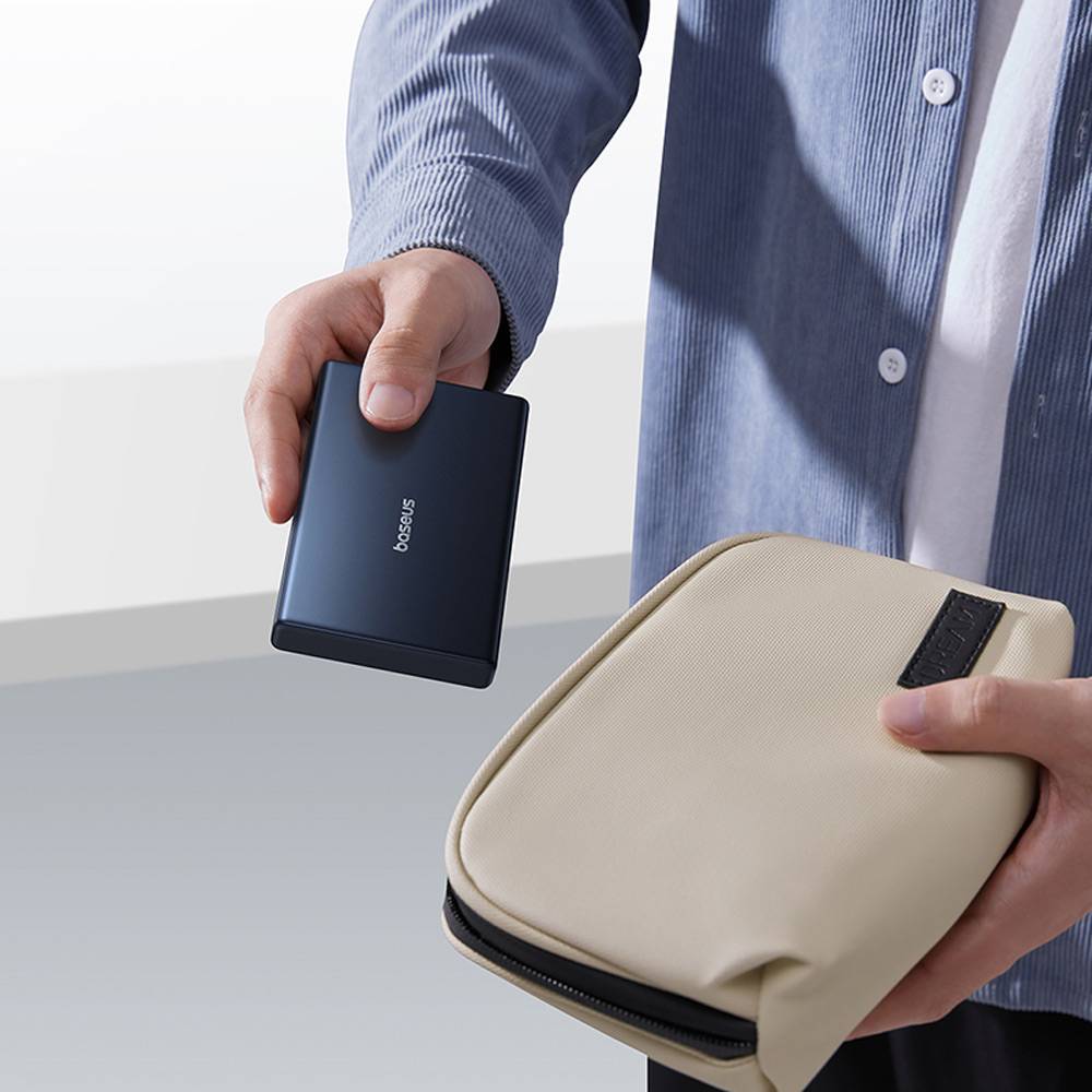 Extern batteri Baseus PicoGo, 10000mAh, 20W, QC + PD, 1 x USB-A - 2 x USB-C, Svart P10076801123-00