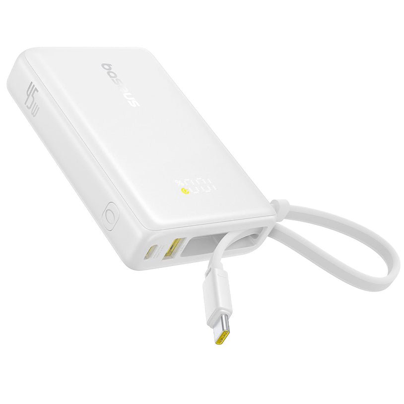 Extern batteri Baseus PicoGo, 10000mAh, 45W, QC + PD, 1 x USB-A - 2 x USB-C, Vit P10076803213-00