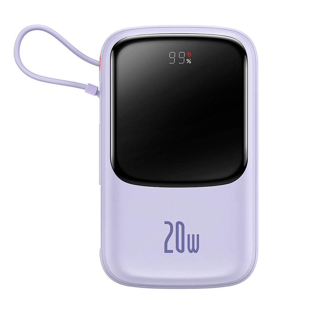 Extern batteri Baseus Qpow Pro, 20000mAh, 20W, QC + PD, 1 x Lightning - 1 x USB-A - 1 x USB-C, Lila PPQD030005