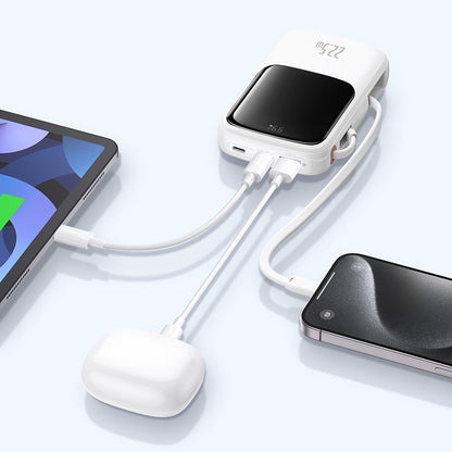 Extern batteri Baseus Qpow Pro+, 10000mAh, 22.5W, QC + PD, 1 x USB-A - 2 x USB-C, Vit P10067101213-00