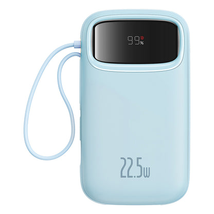 Extern batteri Baseus Qpow Pro+, 10000mAh, 22.5W, QC + PD, 1 x Lightning - 1 x USB-A - 2 x USB-C, Blå P10055003313-00