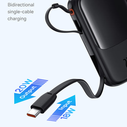 Baseus Qpow Pro+ External Battery, 10000mAh, 22.5W, QC + PD, 1 x USB-A - 2 x USB-C, Black P10067101113-00
