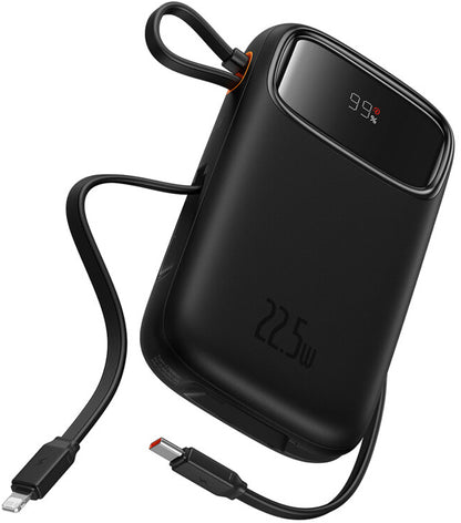 Baseus Qpow2 External Battery, 10000mAh, 22.5W, QC + PD, 1 x Lightning - 1 x USB-A - 2 x USB-C, Black P10055003113-00