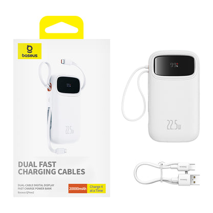 Extern batteri Baseus Qpow2, 20000mAh, 22.5W, QC + PD, 1 x Lightning - 1 x USB-A - 2 x USB-C, Vit P10055002223-00