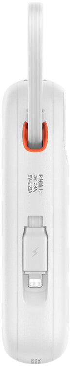 Baseus Qpow2 External Battery, 10000mAh, 22.5W, QC + PD, 1 x Lightning - 1 x USB-A - 2 x USB-C, White P10055003223-00