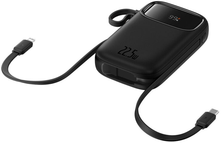 Baseus Qpow2 External Battery, 10000mAh, 22.5W, QC + PD, 1 x Lightning - 1 x USB-A - 2 x USB-C, Black P10055003113-00