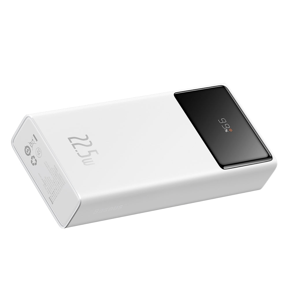 Extern batteri Baseus Star Lord, 20000mAh, 22.5W, QC + PD, 1 x USB-C - 2 x USB-A, Vit PPXJ080002