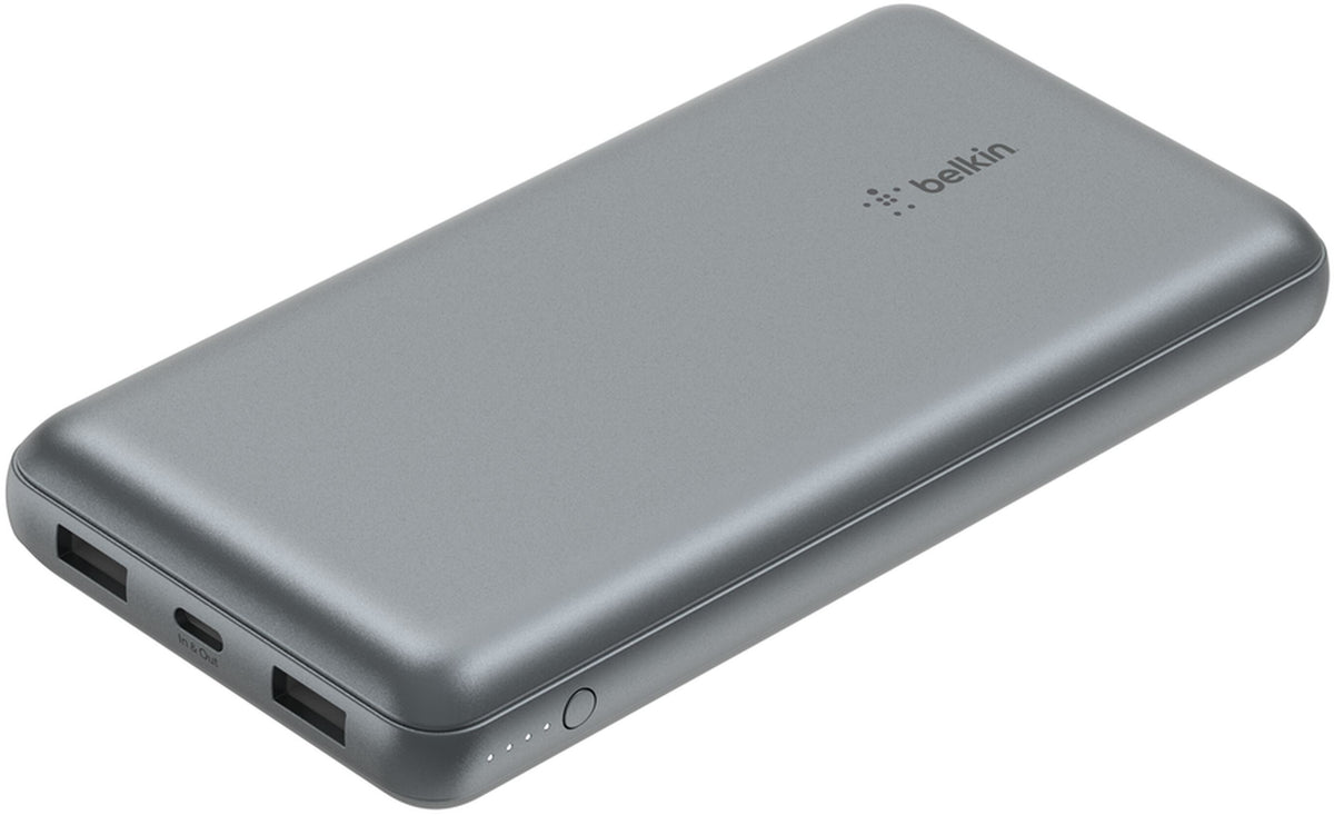 Belkin BoostCharge Pro Extern Batteri, 20000mAh, 15W, 1 x USB-C - 2 x USB-A, Grå BPB012btGY