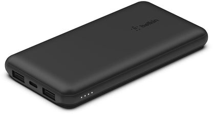 Belkin BoostCharge Extern Batteri, 10000mAh, 15W, 1 x USB-C - 2 x USB-A, Svart BPB011btBK