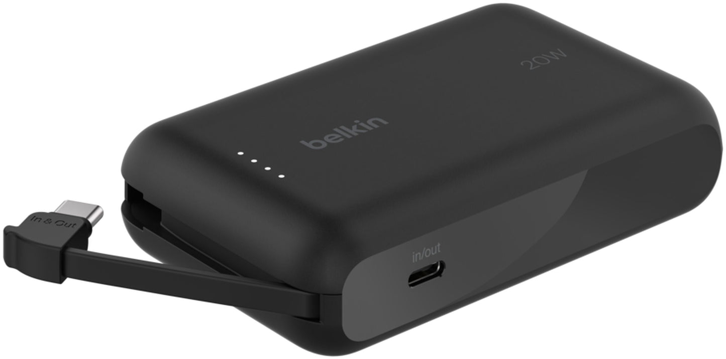 Belkin BoostCharge Extern Batteri, 10000mAh, 20W, PD, 2 x USB-C, Svart BPB021hqBK