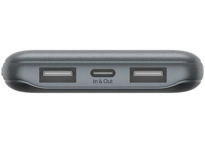 Belkin BoostCharge Extern Batteri, 10000mAh, 15W, 1 x USB-C - 2 x USB-A, Grå BPB011btGY