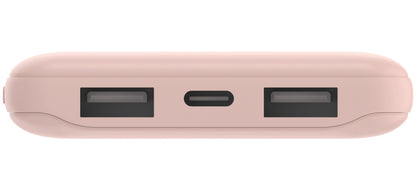 Belkin BoostCharge Extern Batteri, 10000mAh, 15W, 1 x USB-C - 2 x USB-A, Rosa BPB011btRG