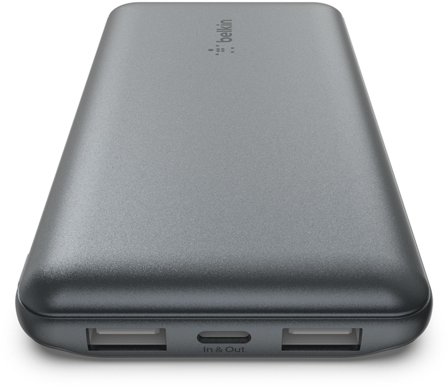 Belkin BoostCharge Extern Batteri, 10000mAh, 15W, 1 x USB-C - 2 x USB-A, Grå BPB011btGY