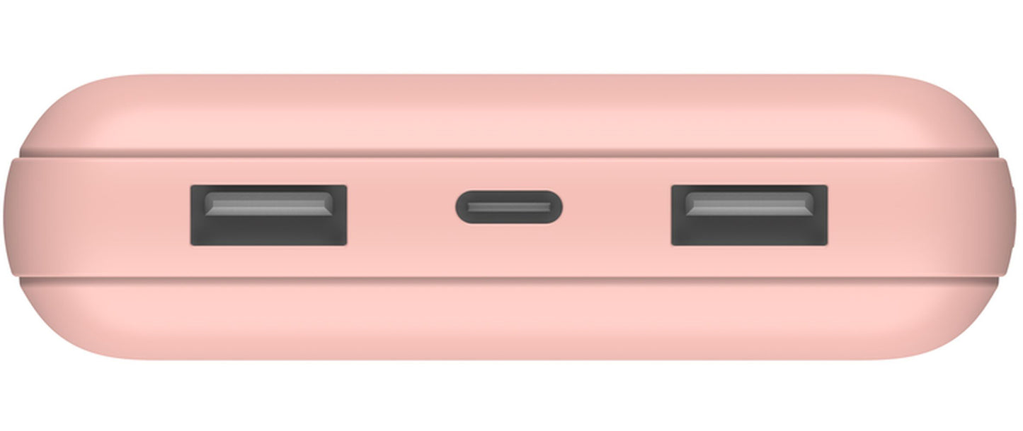 Belkin BoostCharge Extern Batteri, 20000mAh, 15W, 1 x USB-C - 2 x USB-A, Rosa Guld BPB012btRG