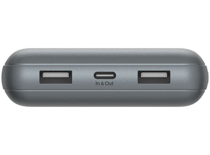 Belkin BoostCharge Pro Extern Batteri, 20000mAh, 15W, 1 x USB-C - 2 x USB-A, Grå BPB012btGY