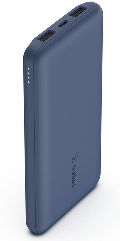 Belkin BoostCharge Extern Batteri, 10000mAh, 15W, 1 x USB-C - 2 x USB-A, Marinblå BPB011btBL