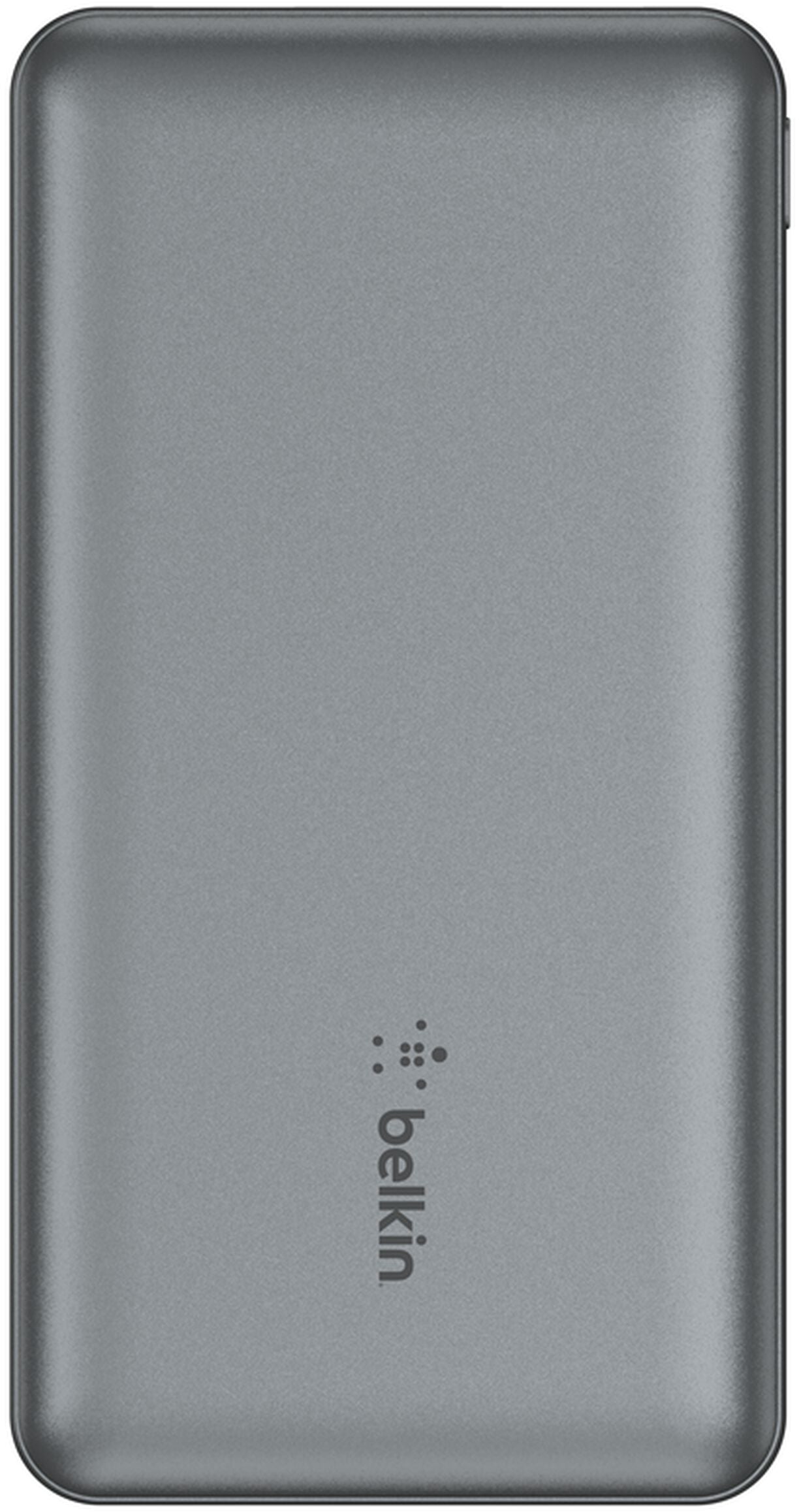 Belkin BoostCharge Extern Batteri, 10000mAh, 15W, 1 x USB-C - 2 x USB-A, Grå BPB011btGY