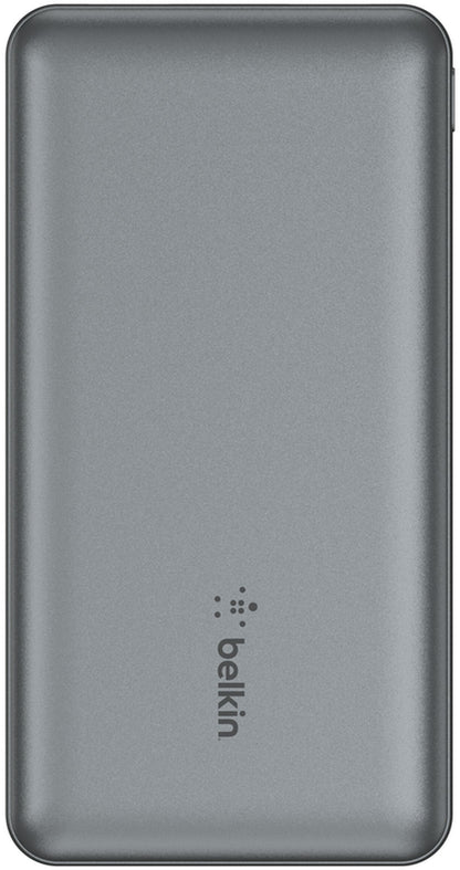 Belkin BoostCharge Extern Batteri, 10000mAh, 15W, 1 x USB-C - 2 x USB-A, Grå BPB011btGY