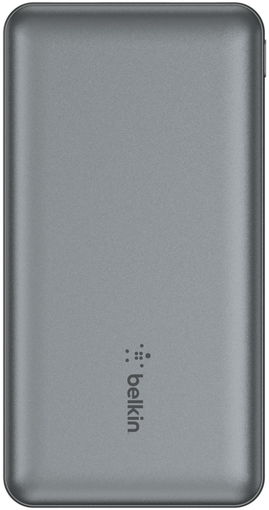 Belkin BoostCharge Extern Batteri, 10000mAh, 15W, 1 x USB-C - 2 x USB-A, Grå BPB011btGY