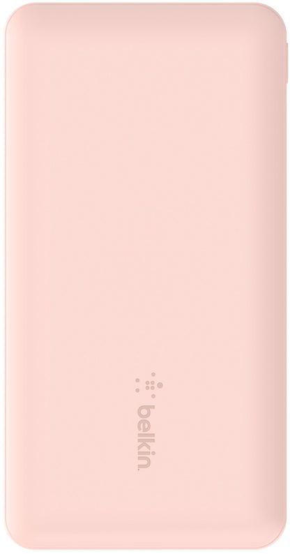 Belkin BoostCharge Extern Batteri, 10000mAh, 15W, 1 x USB-C - 2 x USB-A, Rosa BPB011btRG